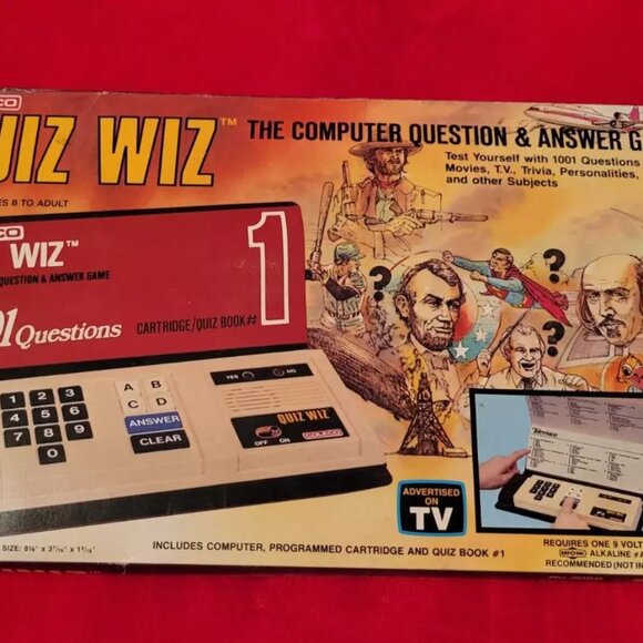 Vintage 1980 Coleco Quiz Wiz Computer and 2 Cartridges Quiz #1 and 15 NBA Teams - Picture 2 of 12